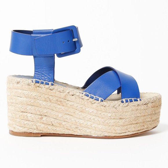 Celine Criss Cross Leather Espadrille Sandals - Picture 2 of 13